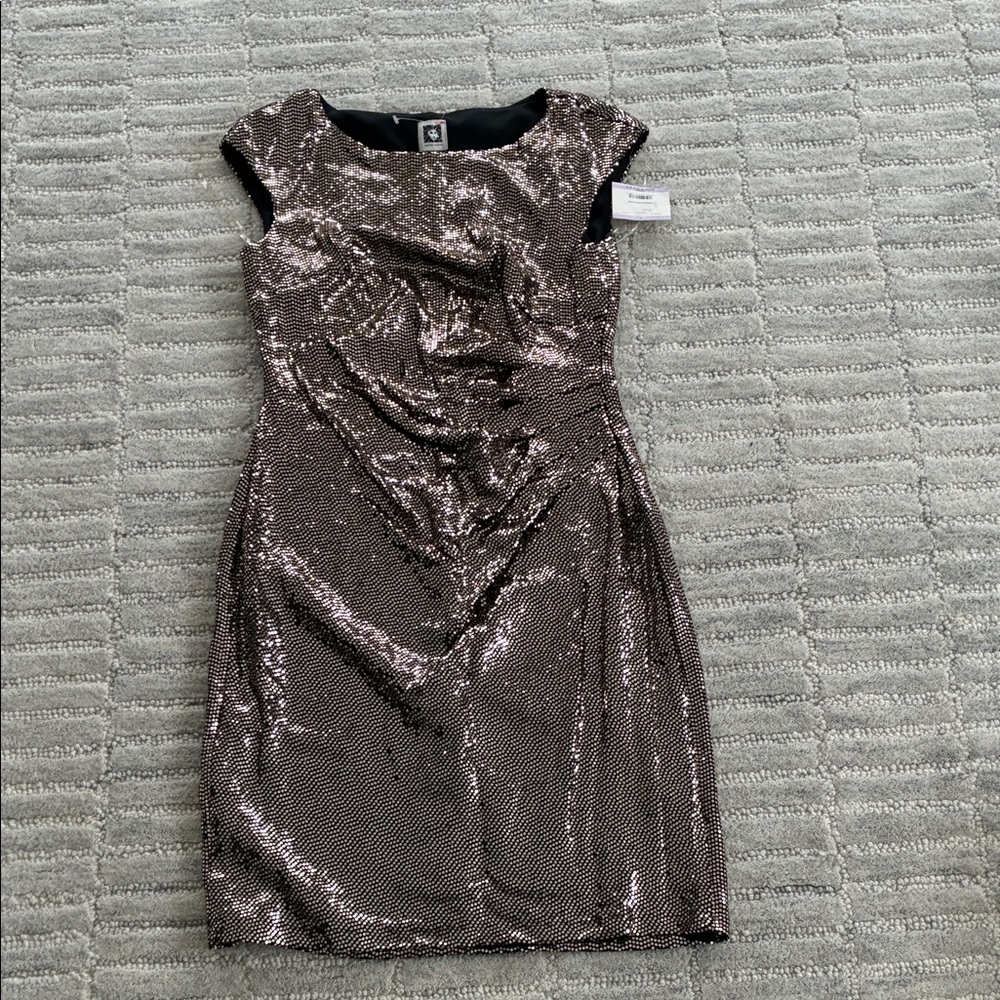Anne Klein Shimmering Black Sequin Mini Dress